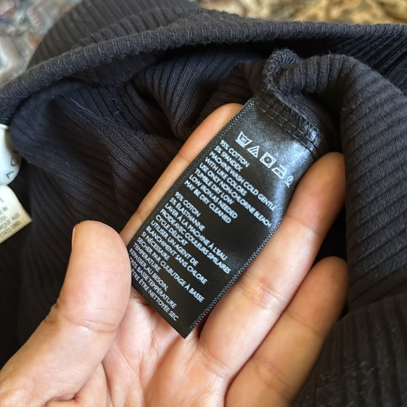 Free People Beach Saturday Night Ribbed Wrap Pants Size M Black - Picture 10 of 10